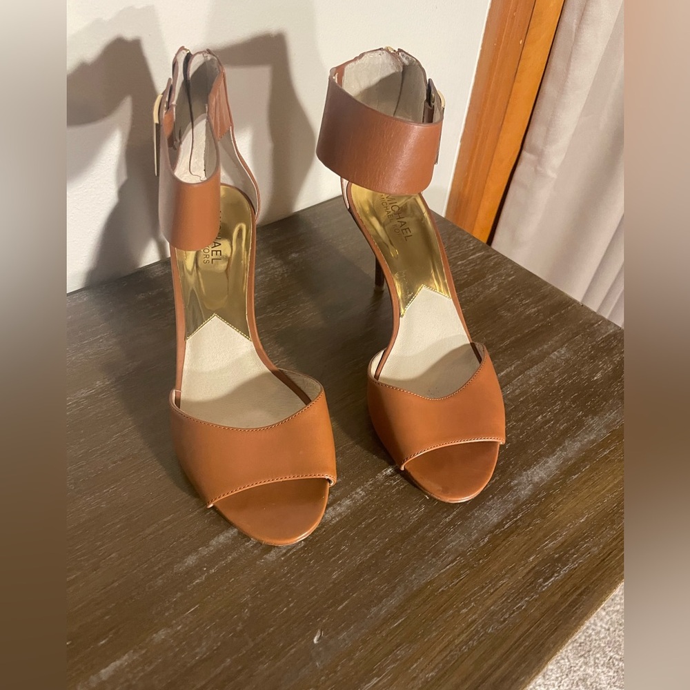 Michael Kors Guiliana Open Toe/Ankle Strap Sandal Heel